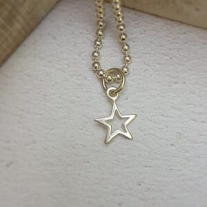 sterling silver open star charm
