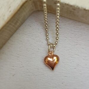 rose gold plated puff heart chart
